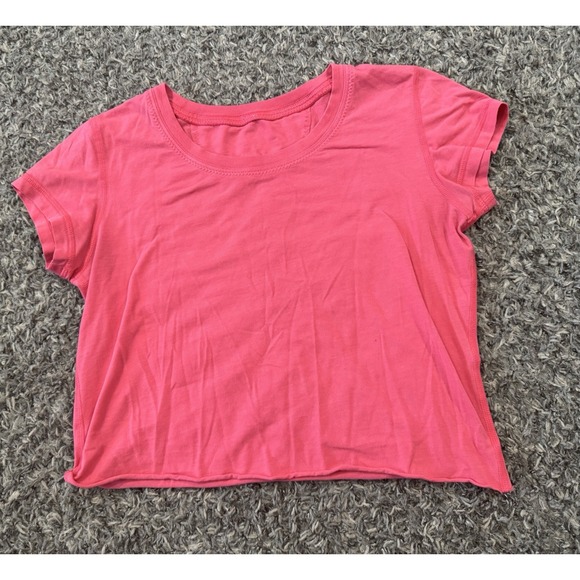 Lululemon Raw-Hem Cropped T-Shirt glaze pink size 8 - Picture 1 of 4